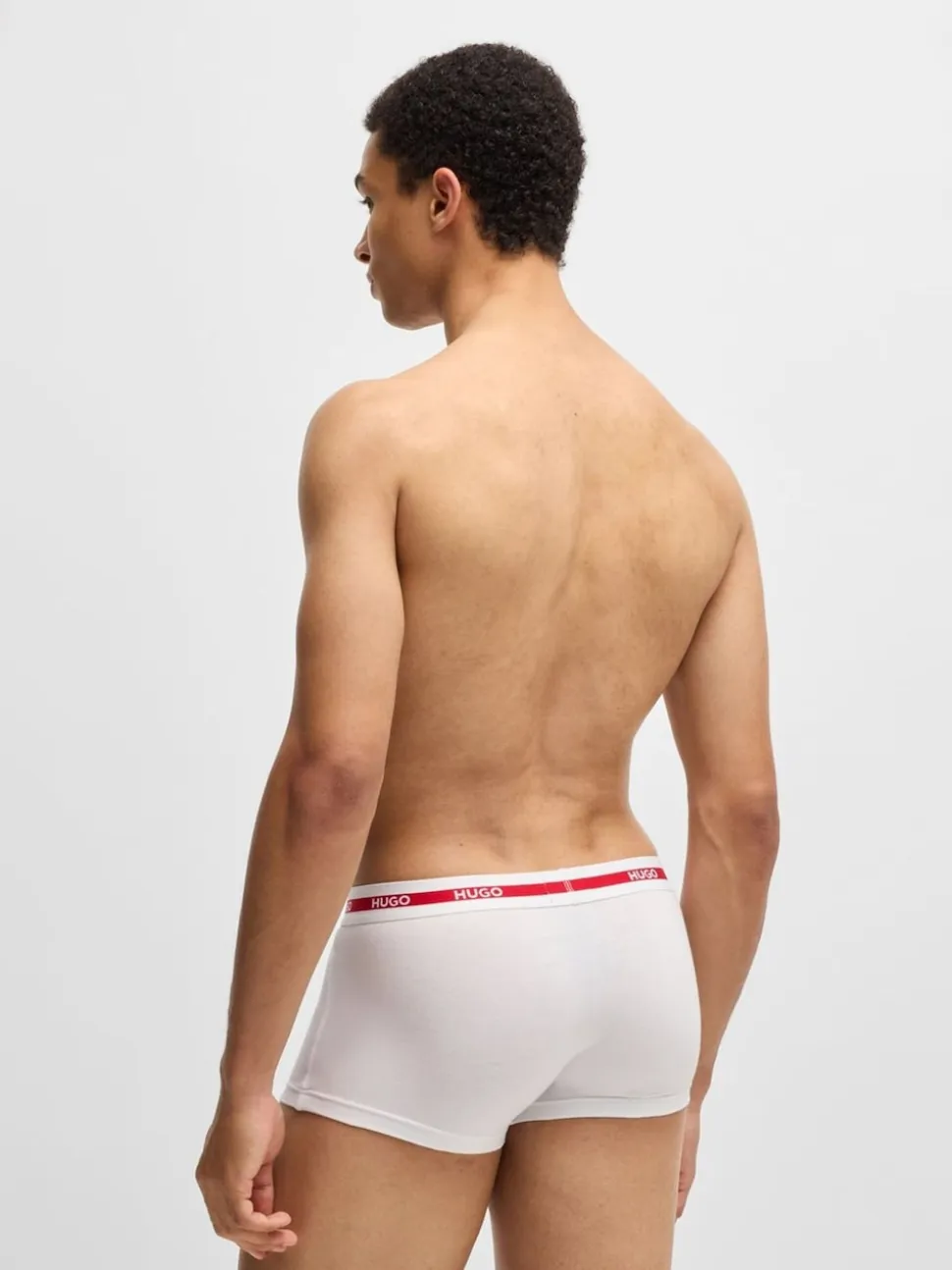 HUGO Red Logo Waistband Stretch Cotton Trunks 3 Pack
