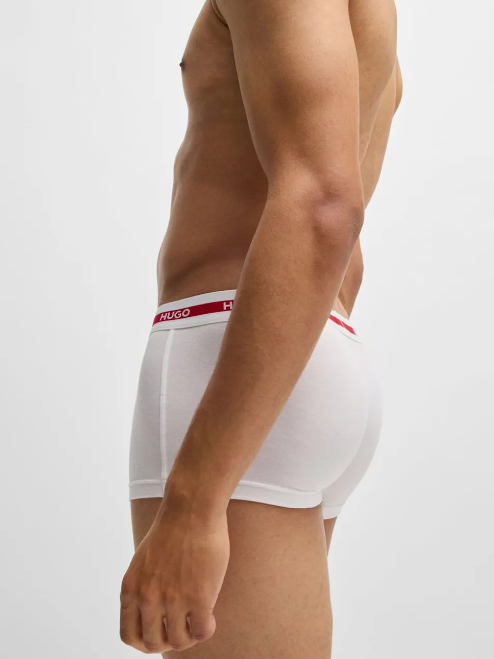 HUGO Red Logo Waistband Stretch Cotton Trunks 3 Pack