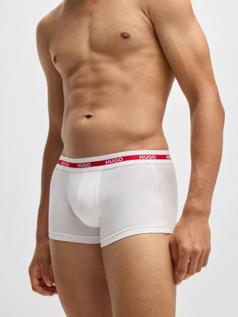 HUGO Red Logo Waistband Stretch Cotton Trunks 3 Pack