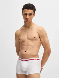 HUGO Red Logo Waistband Stretch Cotton Trunks 3 Pack