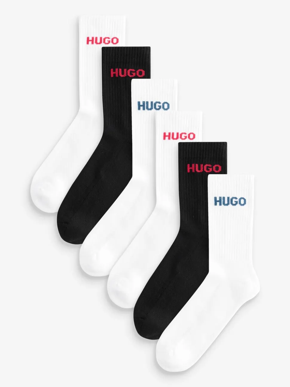 HUGO White Logo Socks 6 Pack