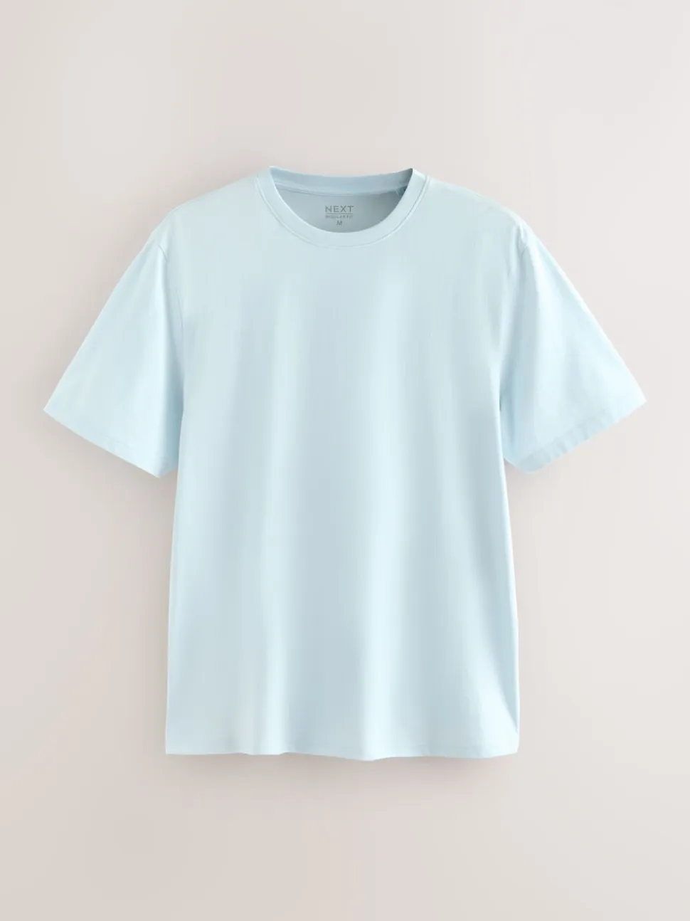 Ice Blue Regular Fit Essential Crew Neck Cotton T-Shirt