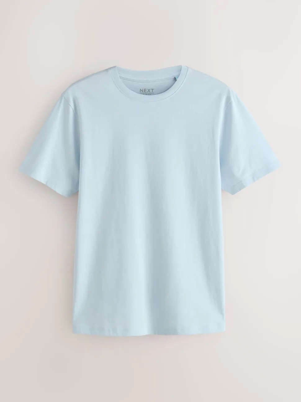 Ice Blue Slim Fit Essential Crew Neck Cotton T-Shirt