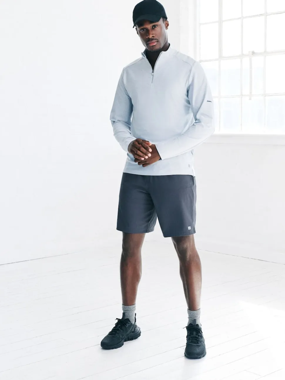 Ice Grey Active Training Gym Quarter Zip Sweater