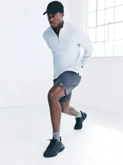Ice Grey Active Training Gym Quarter Zip Sweater