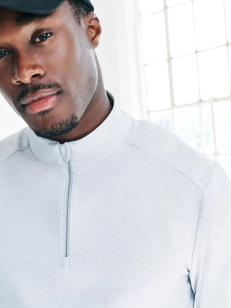 Ice Grey Active Training Gym Quarter Zip Sweater