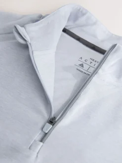 Ice Grey Active Training Gym Quarter Zip Sweater