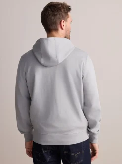 Ice Grey Hooded Zip Through Signature Sweatshirt with Modal