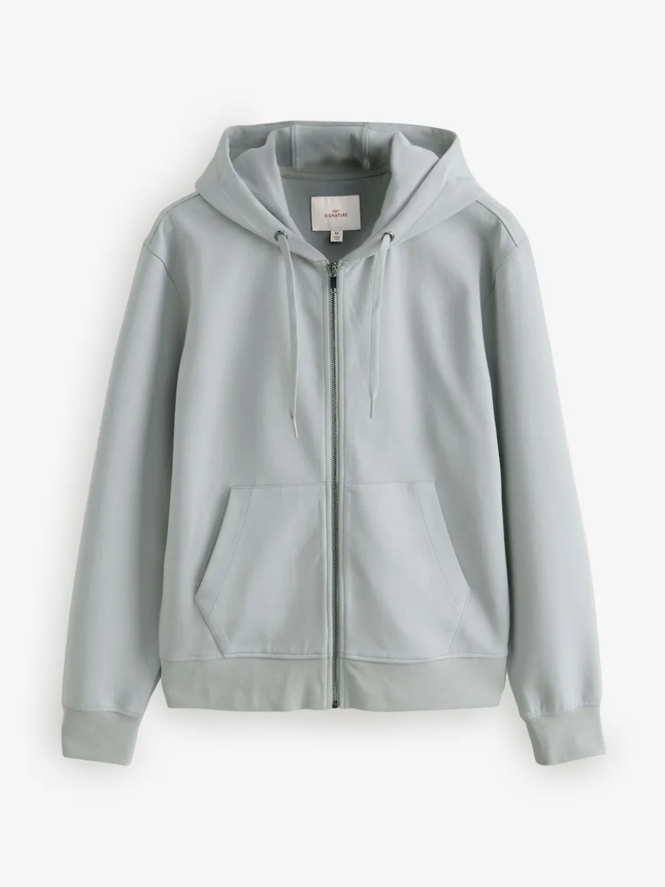 Ice Grey Hooded Zip Through Signature Sweatshirt with Modal