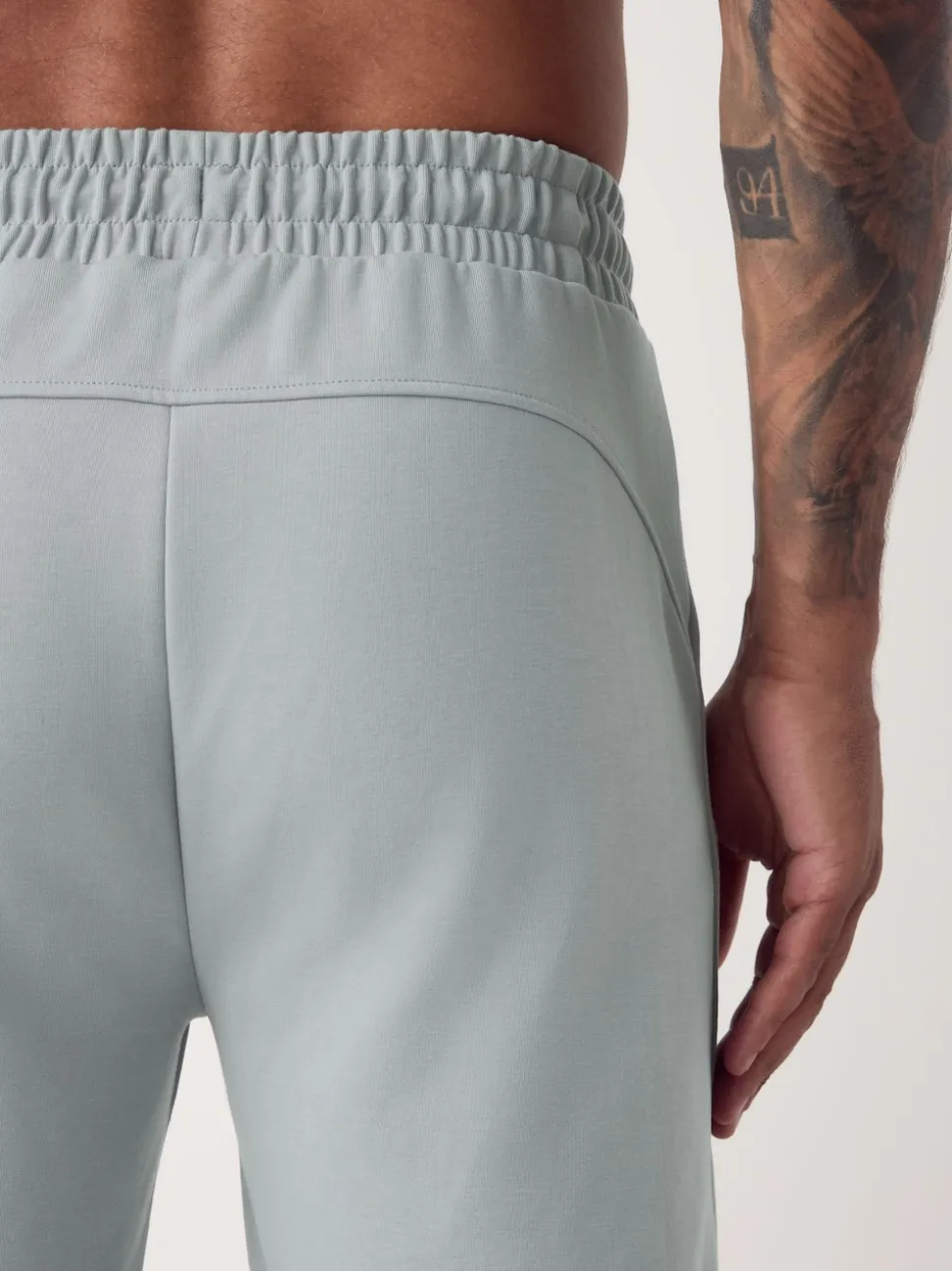 Ice Grey Interlock Soft Touch Cuffed Joggers