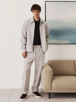 Ice Grey N. Premium Soft Touch Scuba Zip Through Shacket