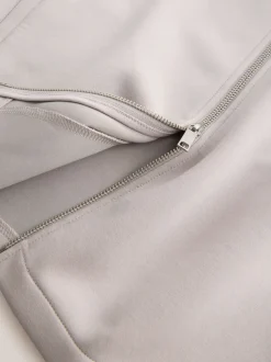 Ice Grey N. Premium Soft Touch Scuba Zip Through Shacket