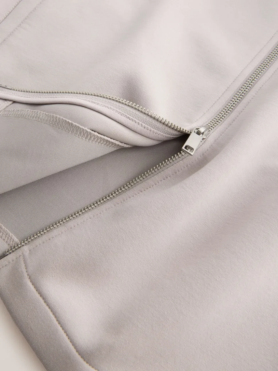 Ice Grey N. Premium Soft Touch Scuba Zip Through Shacket