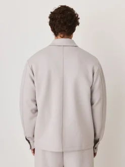 Ice Grey N. Premium Soft Touch Scuba Zip Through Shacket