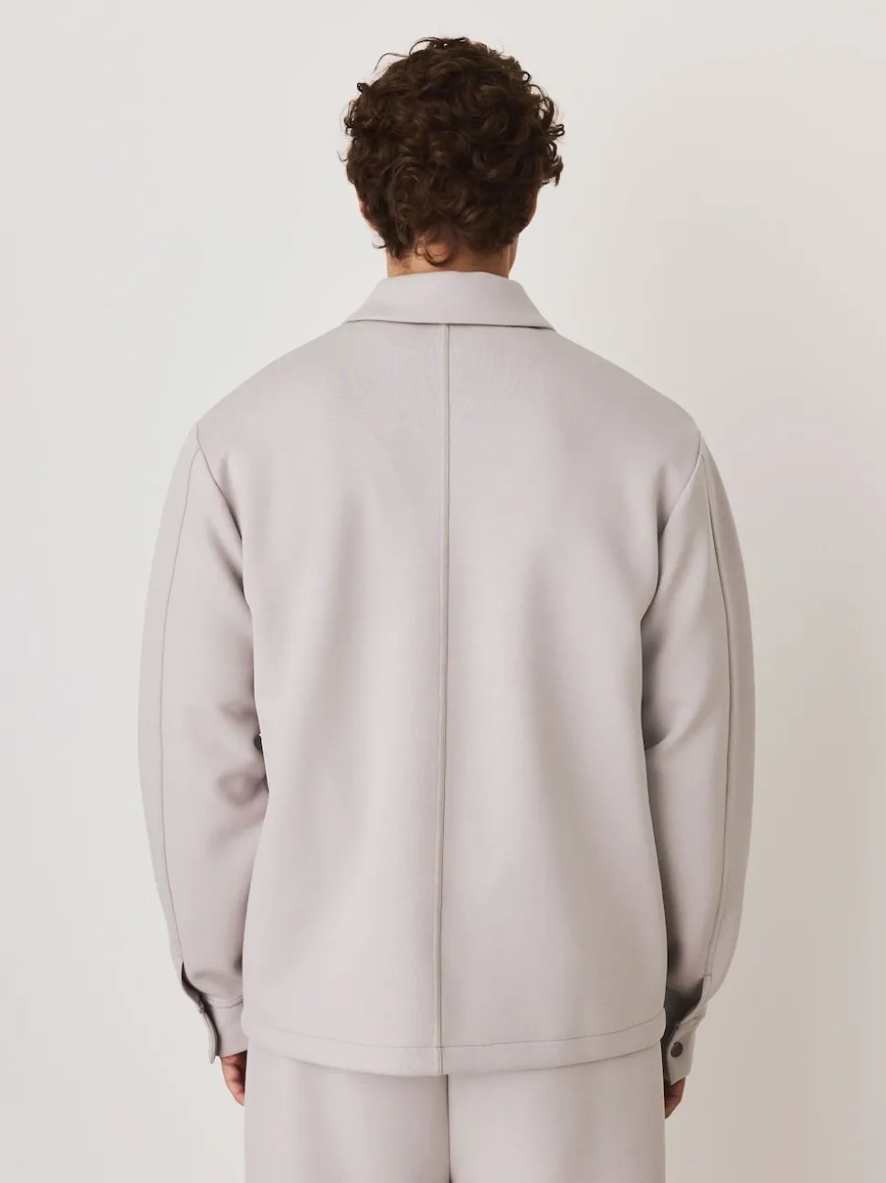 Ice Grey N. Premium Soft Touch Scuba Zip Through Shacket