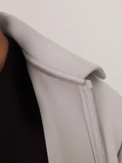Ice Grey N. Premium Soft Touch Scuba Zip Through Shacket