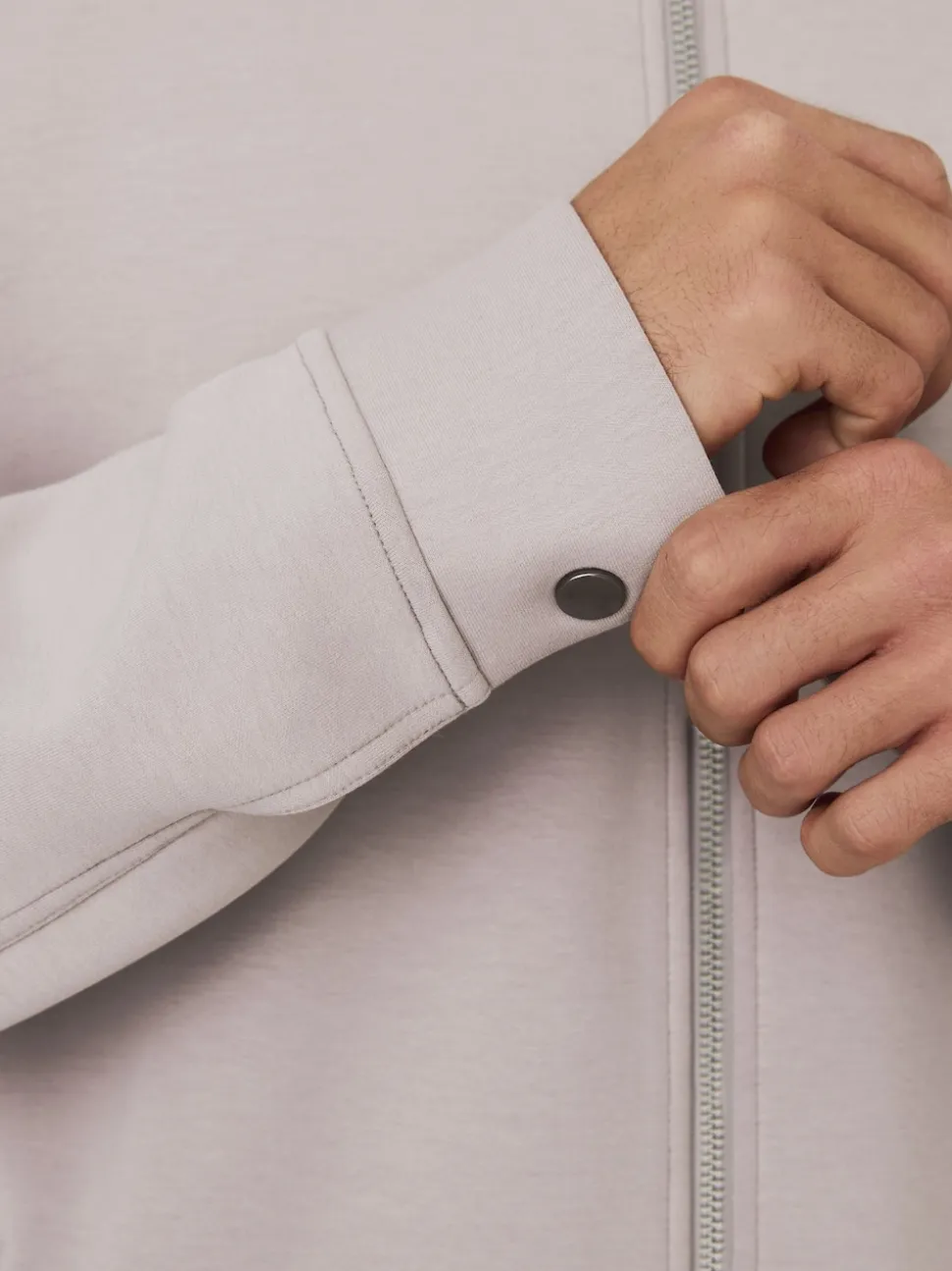 Ice Grey N. Premium Soft Touch Scuba Zip Through Shacket