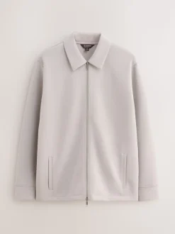 Ice Grey N. Premium Soft Touch Scuba Zip Through Shacket