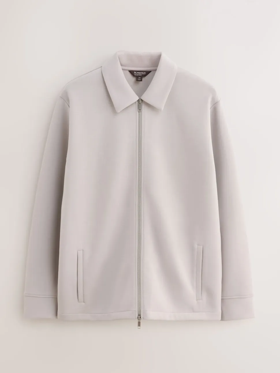 Ice Grey N. Premium Soft Touch Scuba Zip Through Shacket