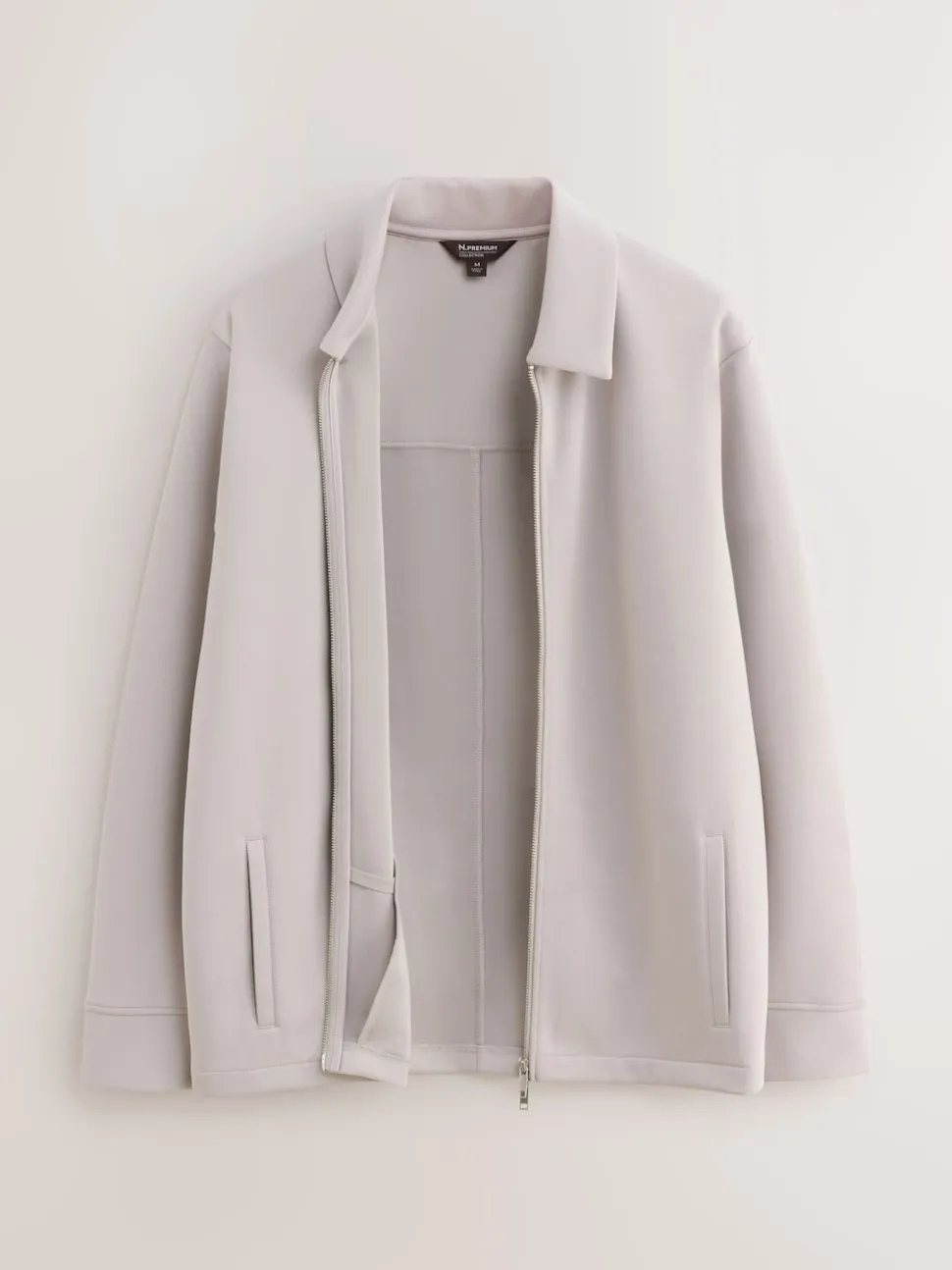 Ice Grey N. Premium Soft Touch Scuba Zip Through Shacket