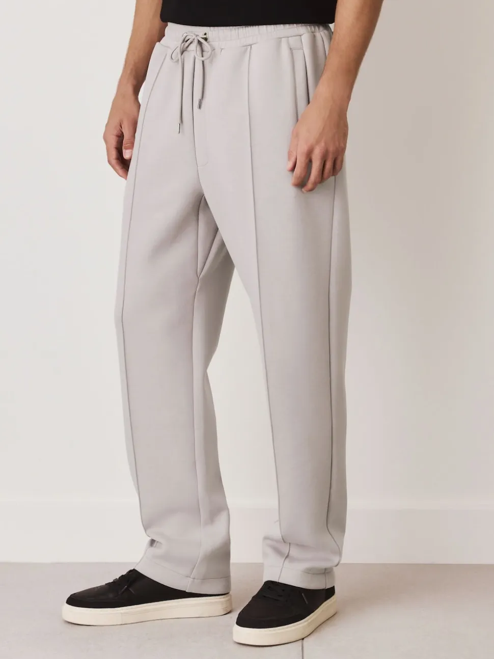 Ice Grey N. Premium Soft Touch Scuba Slim Fit Open Joggers