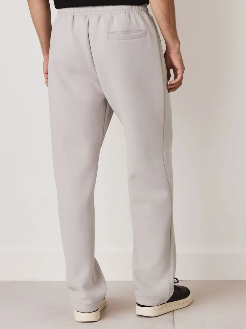 Ice Grey N. Premium Soft Touch Scuba Slim Fit Open Joggers