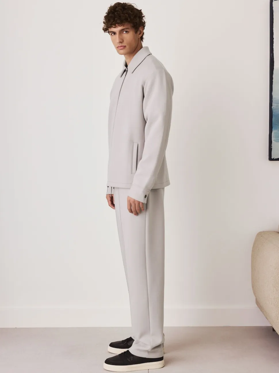 Ice Grey N. Premium Soft Touch Scuba Slim Fit Open Joggers