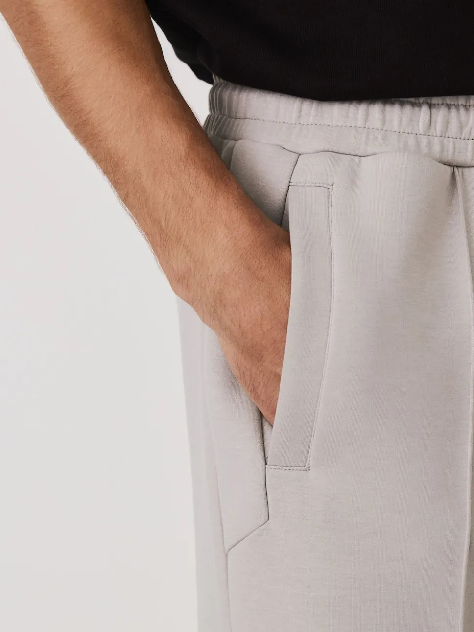 Ice Grey N. Premium Soft Touch Scuba Slim Fit Open Joggers