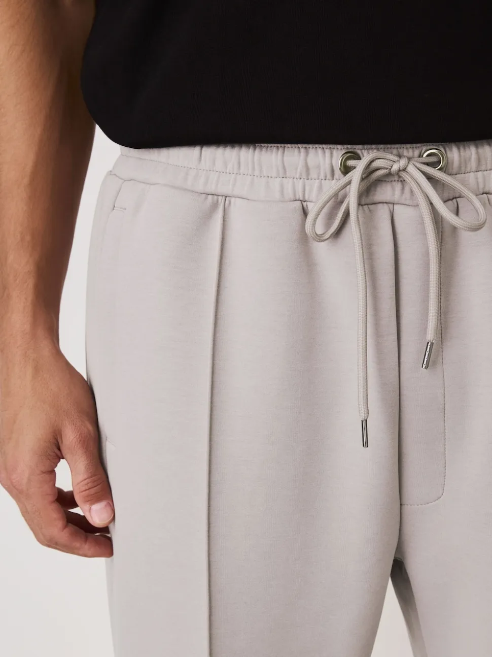 Ice Grey N. Premium Soft Touch Scuba Slim Fit Open Joggers