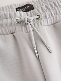 Ice Grey N. Premium Soft Touch Scuba Slim Fit Open Joggers