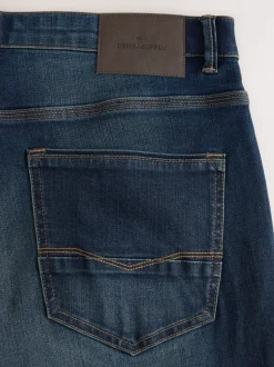 Indigo Blue Straight Fit Authentic Stretch Denim Jeans
