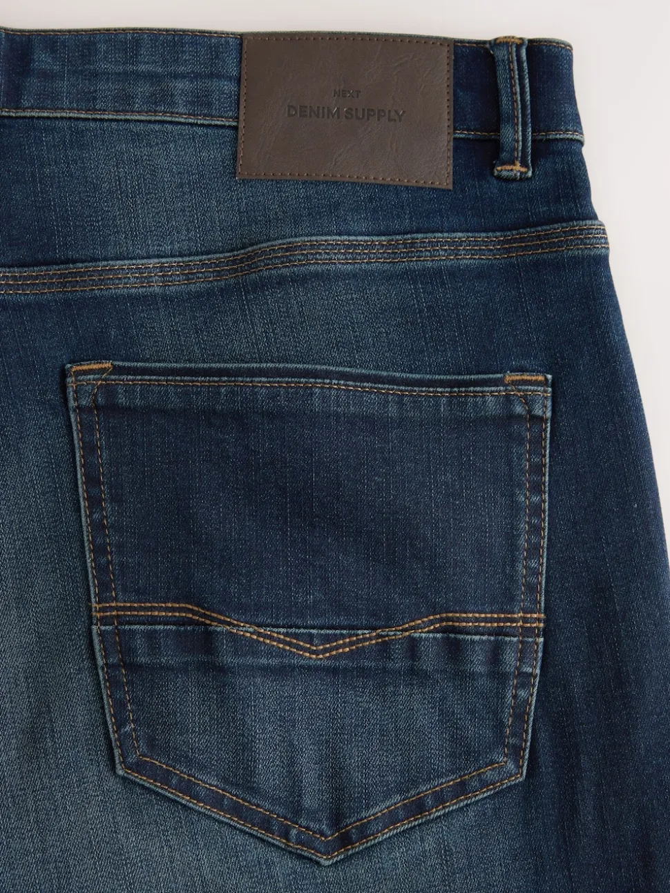 Indigo Blue Straight Fit Authentic Stretch Denim Jeans