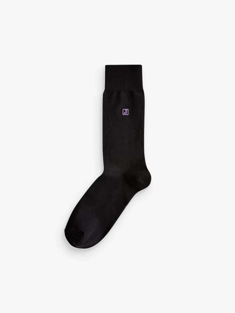 Initials Black Embroidered Lasting Fresh Socks 10 Pack