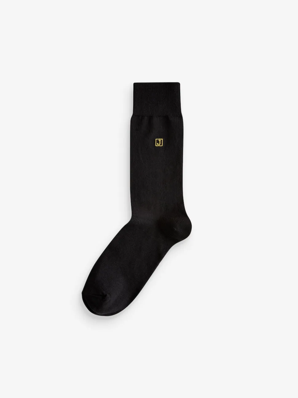 Initials Black Embroidered Lasting Fresh Socks 10 Pack