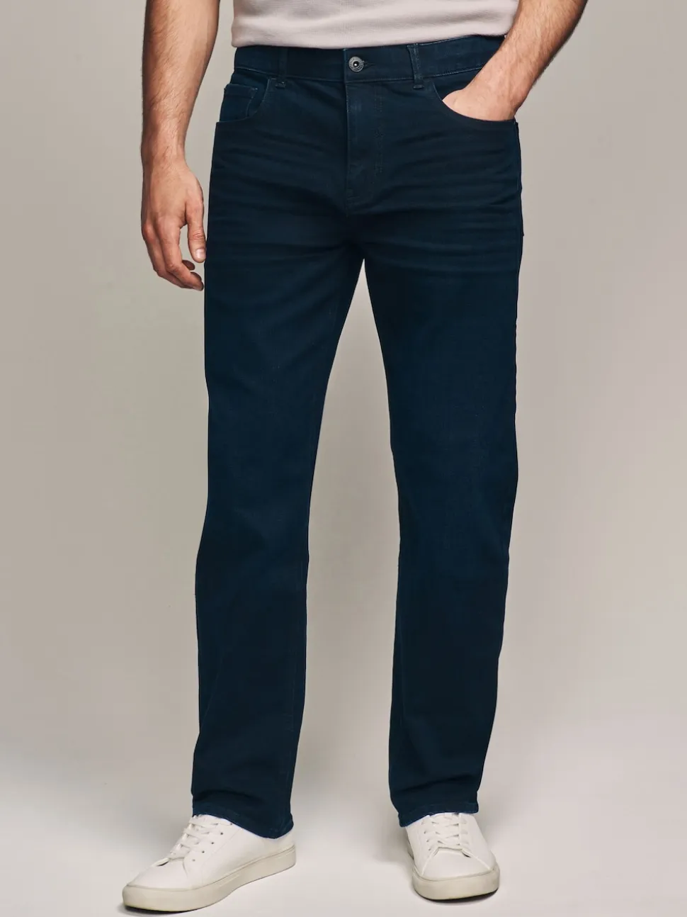 Ink Blue Straight Fit Straight Fit Essential Stretch Jeans