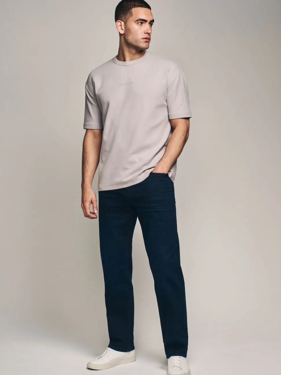 Ink Blue Straight Fit Straight Fit Essential Stretch Jeans