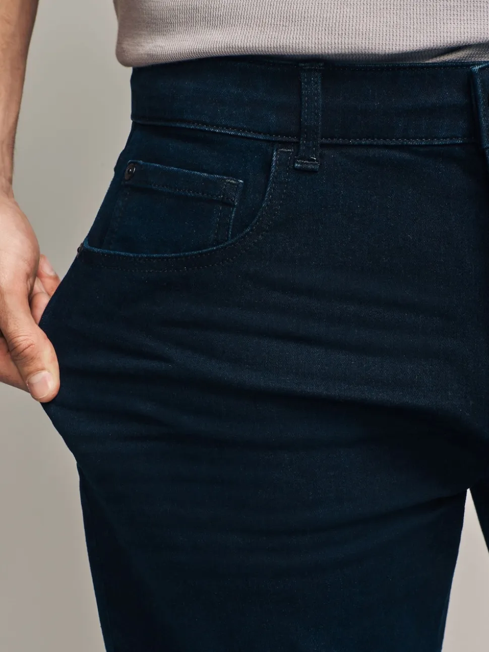 Ink Blue Straight Fit Straight Fit Essential Stretch Jeans