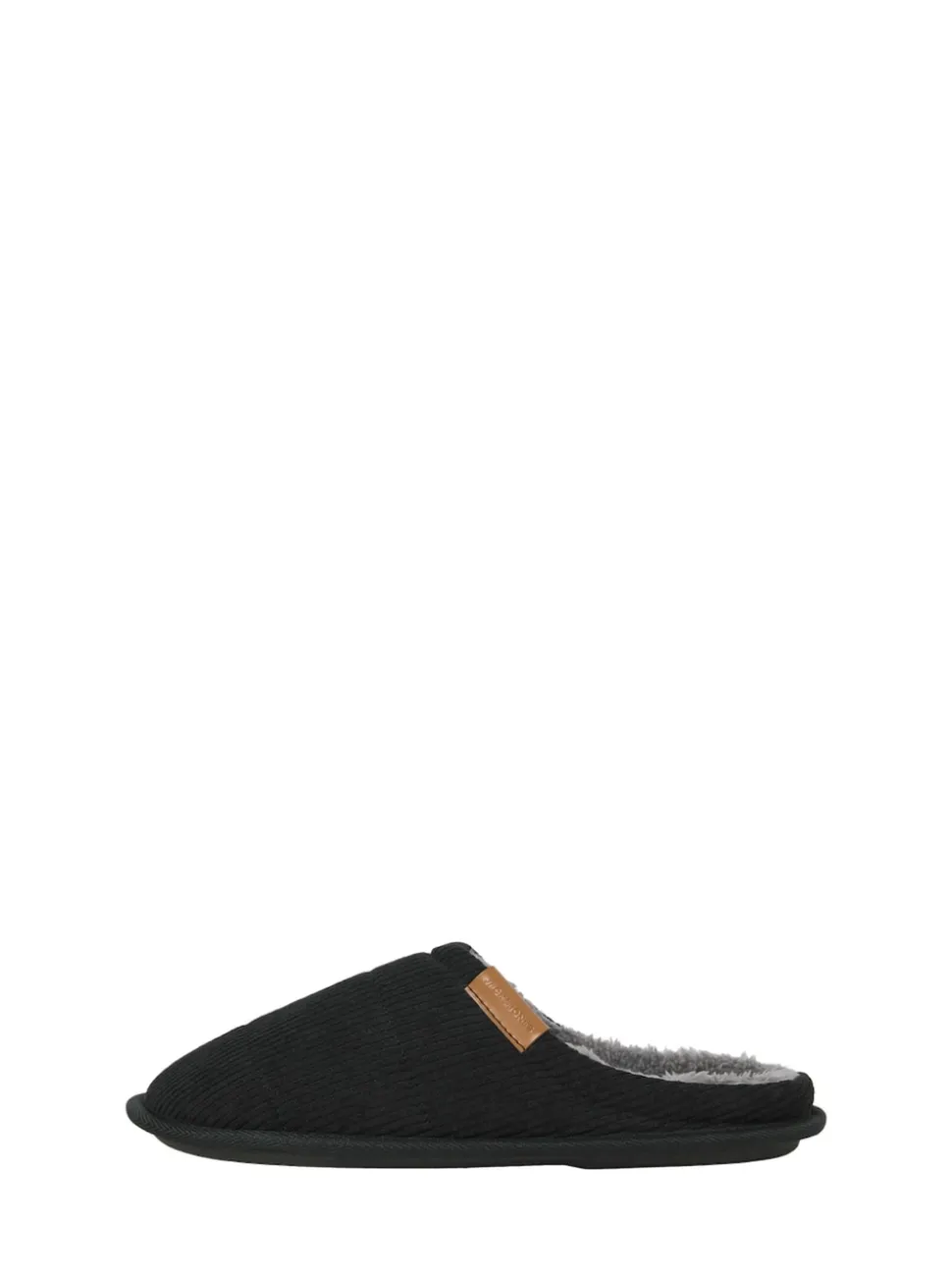 JACK & JONES Black Corduroy Mule Slippers