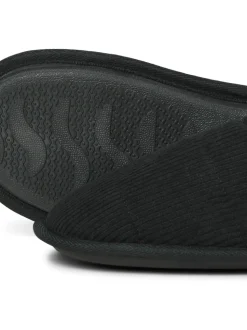 JACK & JONES Black Corduroy Mule Slippers