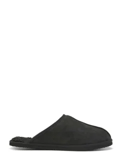Jack & Jones Black Fleece Lined Mule Slippers