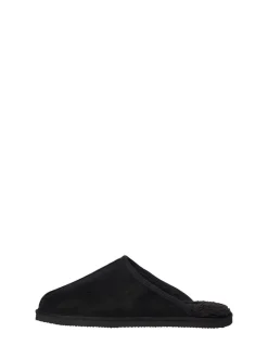 Jack & Jones Black Fleece Lined Mule Slippers