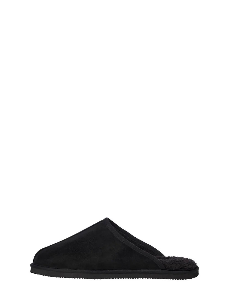 Jack & Jones Black Fleece Lined Mule Slippers