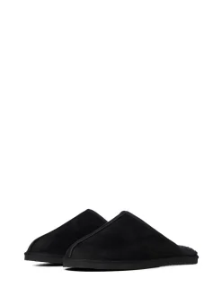 Jack & Jones Black Fleece Lined Mule Slippers