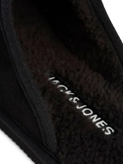 Jack & Jones Black Fleece Lined Mule Slippers