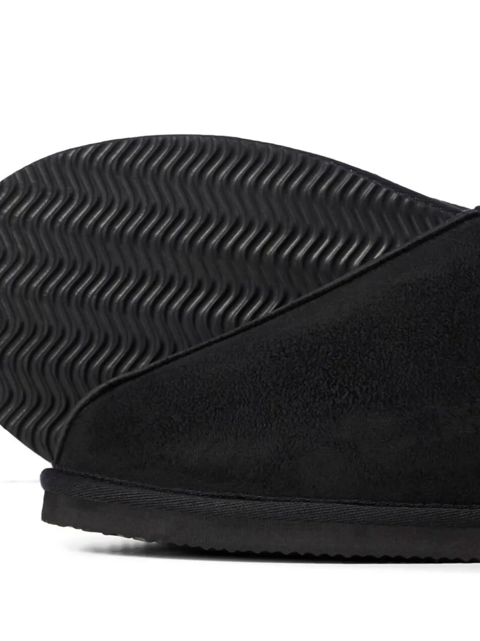 Jack & Jones Black Fleece Lined Mule Slippers