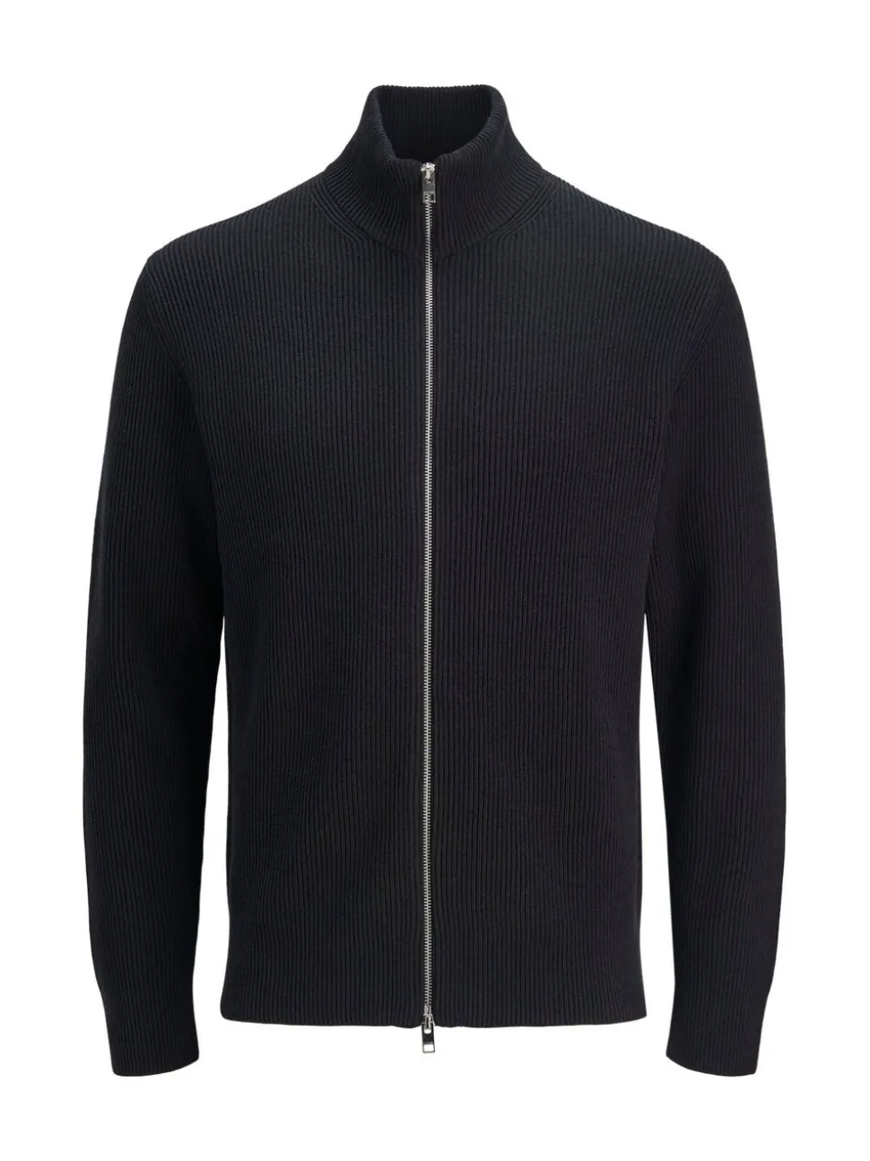 JACK & JONES Black High Neck Knit Cardigan