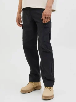 JACK & JONES Black Karl Loose Fit Tech Cargo Trousers