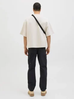 JACK & JONES Black Karl Loose Fit Tech Cargo Trousers
