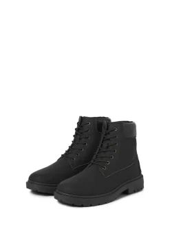 JACK & JONES Black Lace Up Ankle Boots