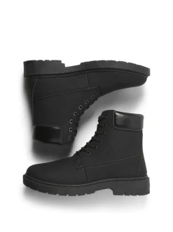 JACK & JONES Black Lace Up Ankle Boots